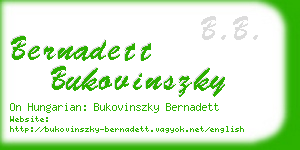 bernadett bukovinszky business card